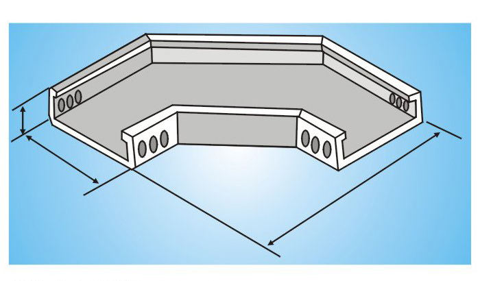 托盘式电缆桥架(托盘式水平弯通)